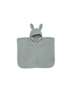 Poncho de bain Lapin en coton Vert