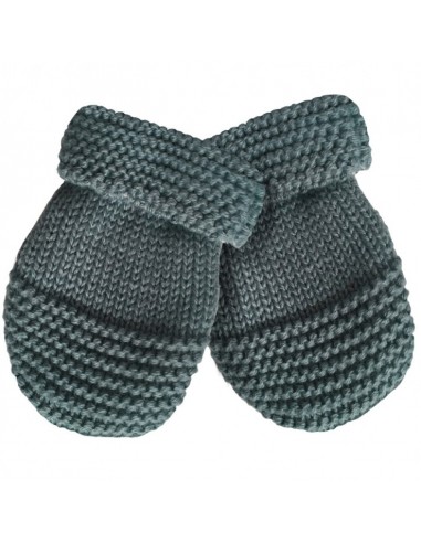 Moufles de naissance en tricot Chat Bleu Orage...