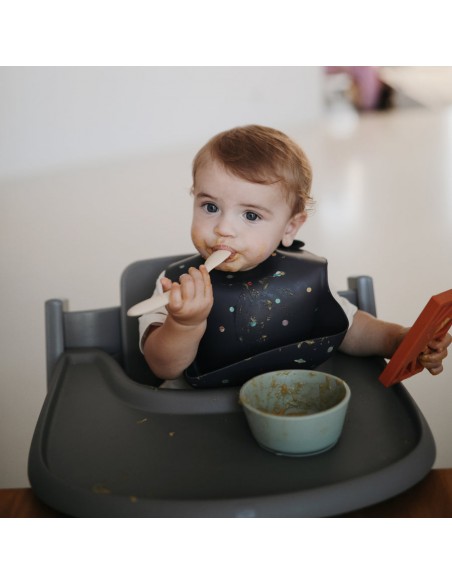 Bol en silicone Mushie anti-glisse Bleu Cambridge