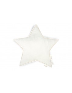 Coussin Etoile en Lin Blanc cassé