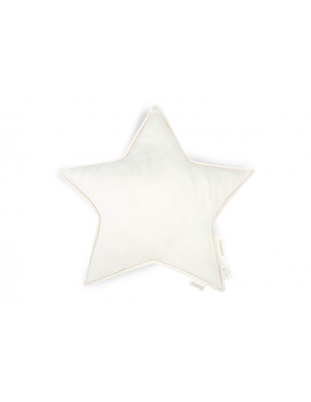 Coussin Etoile en Lin Blanc cassé