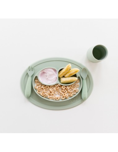 Mini Couverts Cuillère + Fourchette Vert Amande