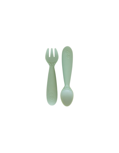 Mini Couverts Cuillère + Fourchette Vert Amande