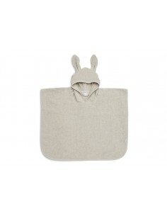 Poncho de bain Lapin en coton Beige