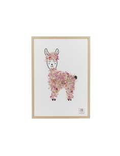 Séraphin le Lama - Rose - Cadre pour Chambre d'enfant