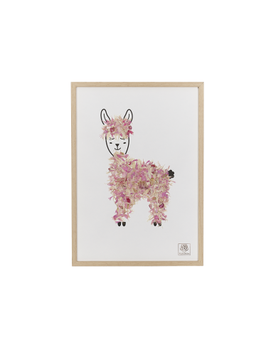 Séraphin le Lama - Rose - Cadre pour Chambre d'enfant