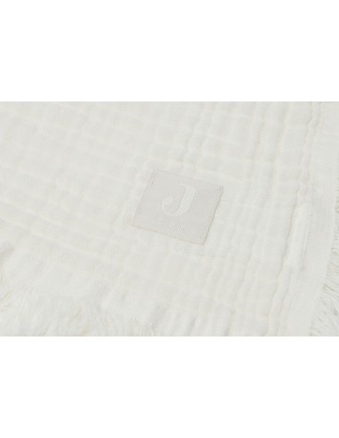 Couverture à frange en mousseline de coton bio...