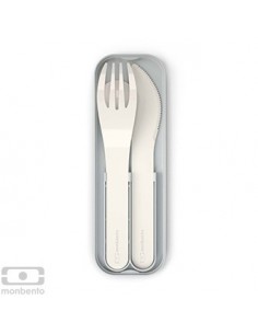 Set de couverts en plastique biodégradables Blancs MonBento