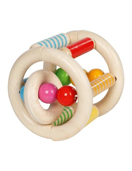 Hochet Rouleau flexible en bois Multicolore