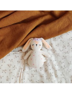 Hochet en Crochet Lapin Qori LeroLero - Jouet émotionnel...