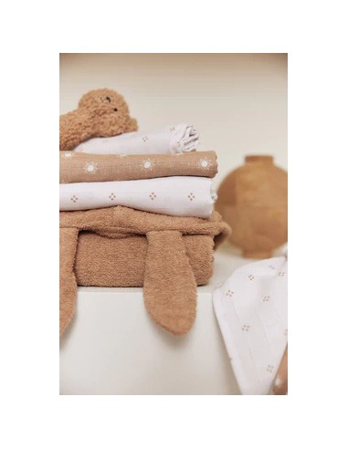Poncho de bain Lapin en coton Biscuit