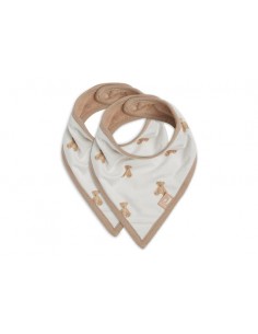 Lot de 2 Bavoirs bandana Oursons Biscuit