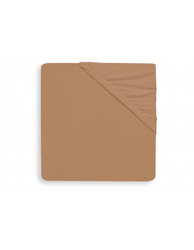 Drap housse en jersey de coton Biscuit 60x120cm