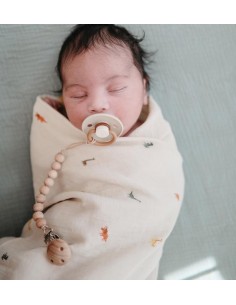 Attache tétine Eva en perles silicone Mushie Jaune Muted... 2