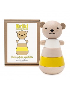 Jouet Ours en bois pyramide empilable Jaune 2