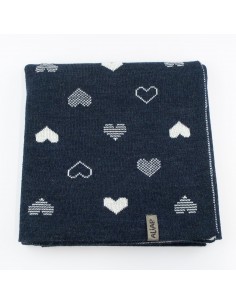 Couverture pour bébé en Laine de Mérinos 75 x 100 Hearts...