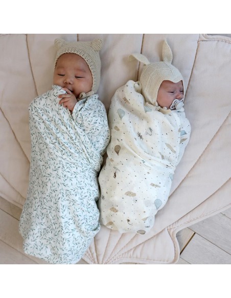 Grand Lange coton bio imprimé Dreamland 120x120cm