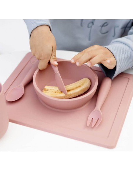 Premiers Couverts Cuillère, Fourchette et Couteau EZPZ Rose Blush
