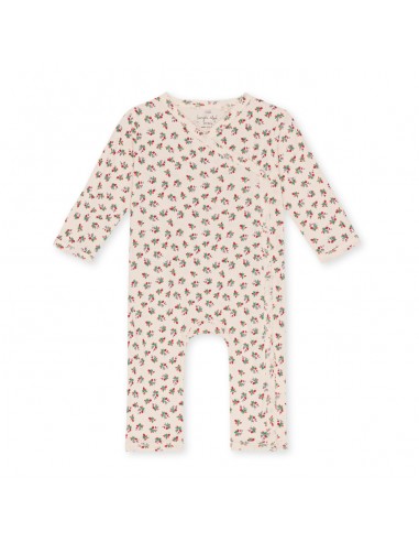 Combinaison Pyjama croisé à manches longues en coton biologique Fleur Tricolore