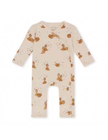 Combinaison Pyjama croisé à manches longues en coton biologique Foxie