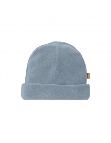 Bonnet naissance en velours Bleu Fog