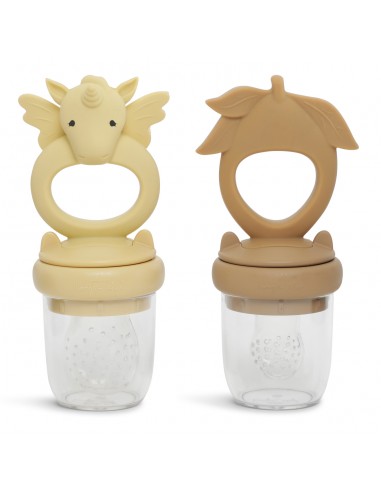 Tétine Grignoteuse - Lot de 2 - Licorne et Citron Limonade/Almond