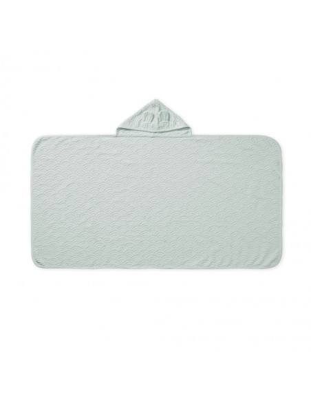 Grande cape de bain en coton bio Grise