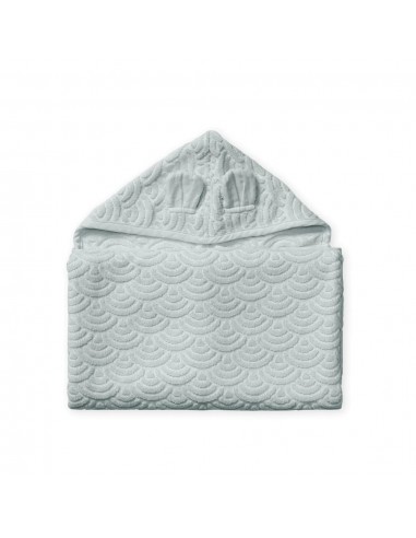 Grande cape de bain en coton bio Grise