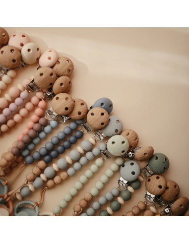 Attache tétine Hera en perles silicone Bleu...