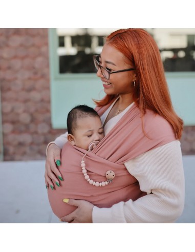 Attache tétine Luna en perles silicone Rose Blush