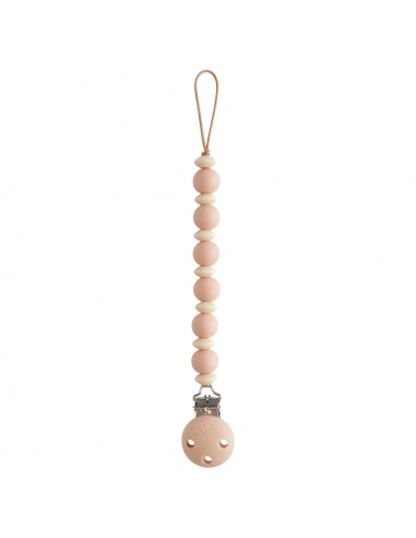 Attache tétine Luna en perles silicone Rose Blush