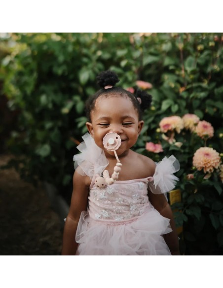 Attache tétine Luna en perles silicone Vert Dried Thym