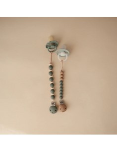 Attache tétine Luna en perles silicone Vert Dried Thym 2