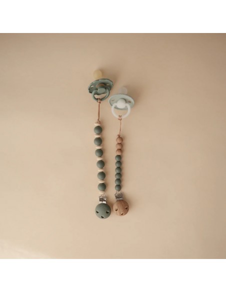 Attache tétine Luna en perles silicone Vert Dried Thym
