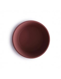 Bol en silicone Mushie anti-glisse Rose WoodChuck