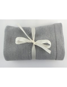 Couverture en Laine de Mérinos 75 x 100 Gris Clair 2