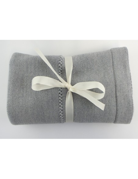 Couverture en Laine de Mérinos 75 x 100 Gris Clair