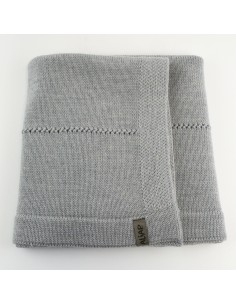Couverture en Laine de Mérinos 75 x 100 Gris Clair