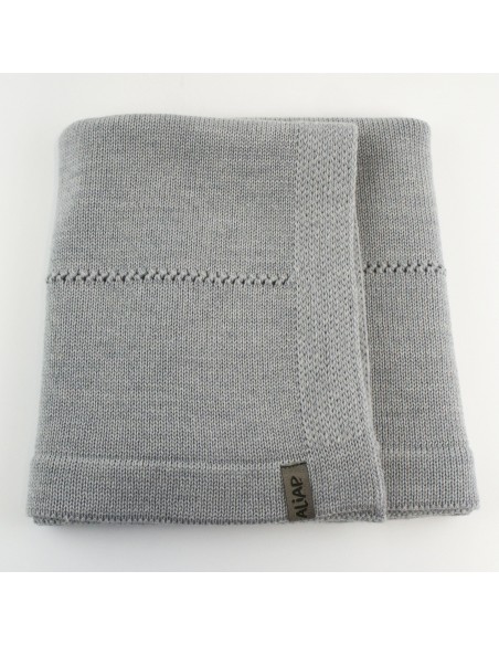 Couverture en Laine de Mérinos 75 x 100 Gris Clair