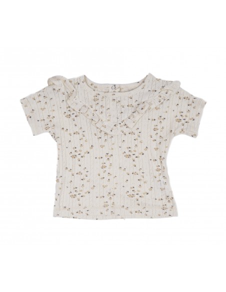 T-shirt à manches courtes écru Bloom en Coton Biologique