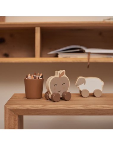 Pomme en bois jouet à pousser