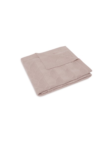 Couverture tricotée en coton biologique Shell Wild Rose 75 x 100 cm