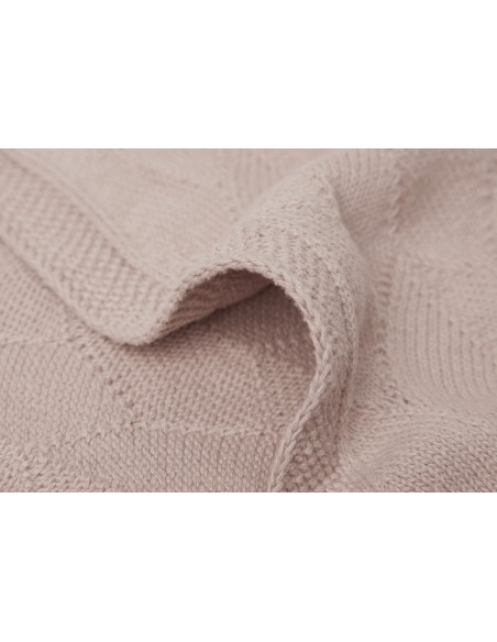 Couverture tricotée en coton biologique Shell Wild Rose 75 x 100 cm