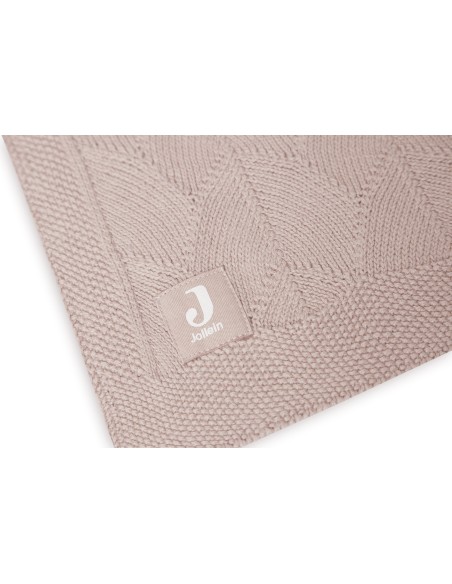 Couverture tricotée en coton biologique Shell Wild Rose 75 x 100 cm