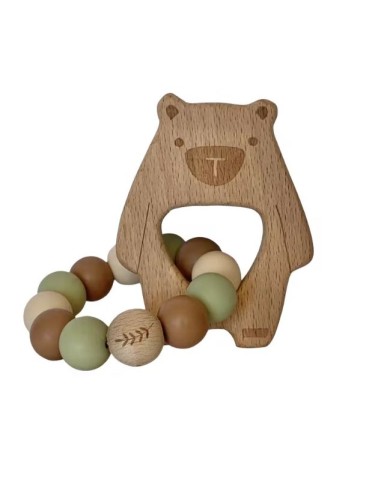 Jouet de dentition Petit Grizzly bois et silicone