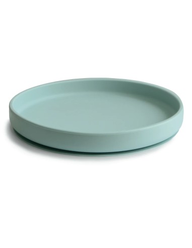 Assiette Plate Mushie en silicone souple anti-glisse Bleu Cambridge