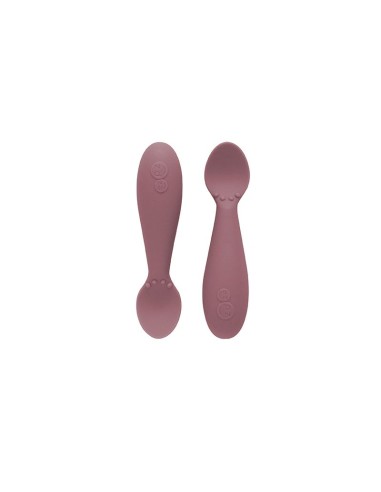 Mini Cuillères (x2) d'apprentissage en silicone souple Mauve