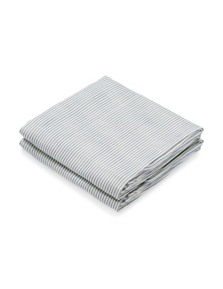 Lange en mousseline de coton biologique Stripes Blue