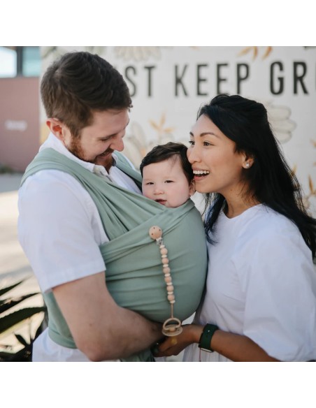 Attache tétine Luna en perles silicone Wood