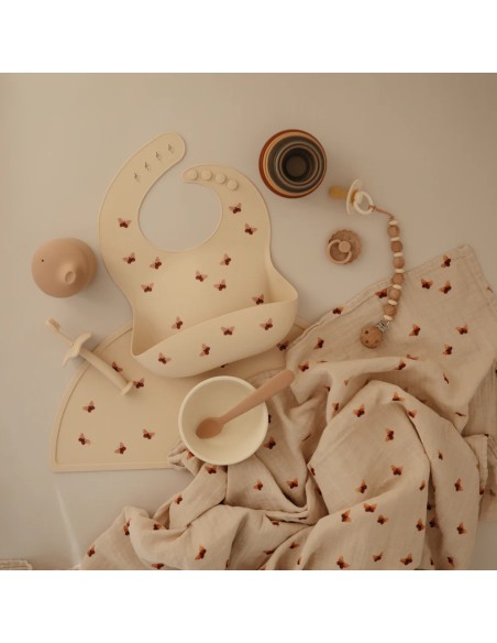 Attache tétine Luna en perles silicone Wood